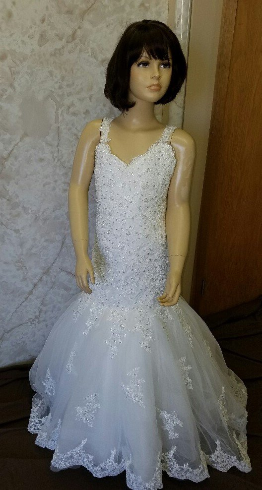 Fit and flare flower girl wedding dress